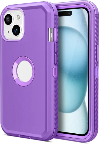 Vista 13 de Jiunai Funda para iPhone 14 Plus a Prueba de Golpes Antipolvo Protección de Servicio Pesado Protectora Antiarañazos de Doble Capa Resistente Rugosa