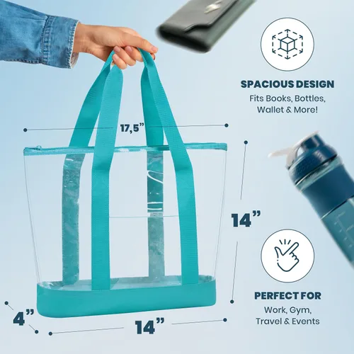Vista 2 de Handy Laundry Bolsa transparente cierre de cremallera, correa larga para el hombro, ribete de tela. Zipper Closure, Long Shoulder Strap, Fabric