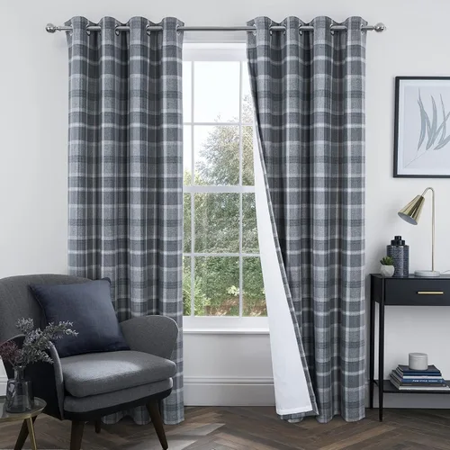 Vista 14 de always4u, cortinas térmicas aislantes con diseño de cuadros, de 95 pulgadas de largo, de doble capa, cortinas térmicas para sala de estar