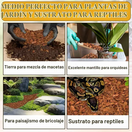 Vista 4 de Zeedix - Paquete de 2 chips de coco para plantas, mantillo de cáscara de coco de 2.2 libras
