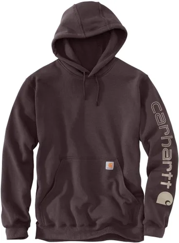 Vista 65 de Carhartt Sudadera de ajuste holgado para hombre con logotipo en la manga, de peso medio, gráfica, liquidación Terreno ámbar