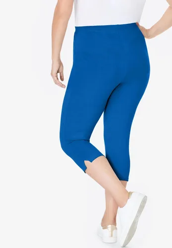 Vista 3 de Woman Within Legging capri de algodón elástico de talla grande para mujer