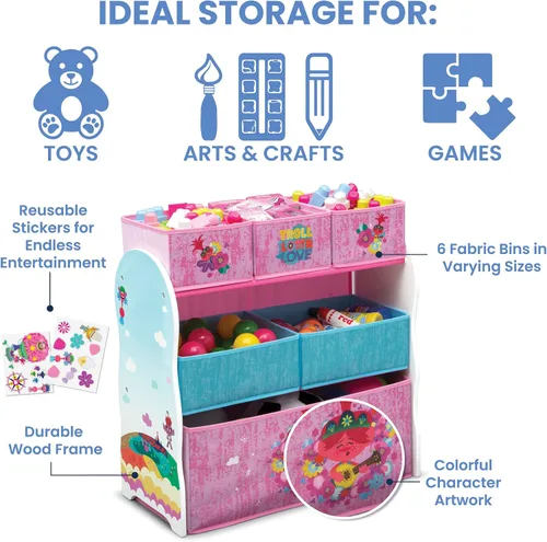 Vista 4 de Delta Children Escritorio con silla con contenedor de almacenamiento + diseño y almacenamiento de 6 contenedores organizador de almacenamiento