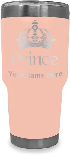 Vista 14 de LaserGram Vaso aislado al vacío de 20 onzas, Prince Crown, grabado personalizado incluido (negro)