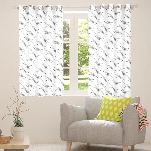 Vista 4 de Feelyou Cortinas de lago para dormitorio, sala de estar para niños, decoración de casa de lago, cortinas opacas (2 paneles, 38 x 45 pulgadas), Multi