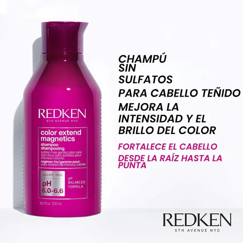 Vista 4 de Redken Color Extend Magnetics Shampoo & Conditioner For Color-Treated Hair - Gently Cleanses & Protects Color With Amino Acid
