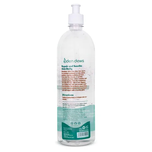 Vista 2 de Eden Dews Gel orgánico de aloe vera 100% puro y natural, hidratante, cuidado de la piel y el cabello, fabricado en Estados Unidos, sin perfume