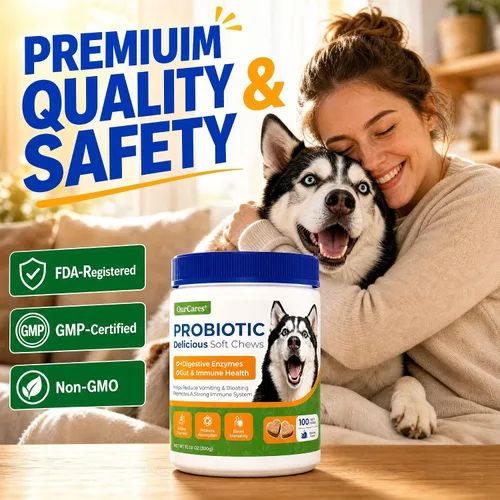 Vista 8 de Probióticos para perros, masticables digestivos, calabaza