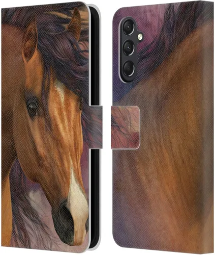 Vista 297 de Head Case Designs Officially Licensed Laurie Prindle A Morgan Christmas Western Stallion Leather Wallet Case Compatible with Samsung Galaxy A07 4G