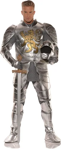 Vista 3 de UnderWraps Disfraz de caballero medieval con armadura brillante para hombre Gris