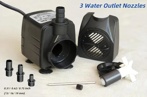 Vista 4 de Bomba de agua sumergible de 30 W, 550 GPH 7.2 pies de elevación para acuario, fuente de pecera, bomba de agua, fuente ultra silenciosa, bomba