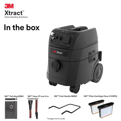 Vista 6 de 3M Xtract - Extractor de polvo portátil, 64256, 9 galones/35 litros, aspiradora industrial con limpieza automática de filtro sin interrupción