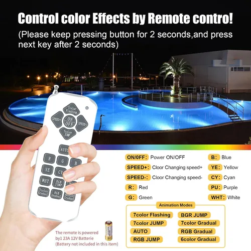 Vista 7 de Luces de Piscina para Piscina Enterrada, Luz LED de Color de 1.5 Pulgadas para Piscina Enterrada y Spa, Luces de Piscina Sin Nicho IP68