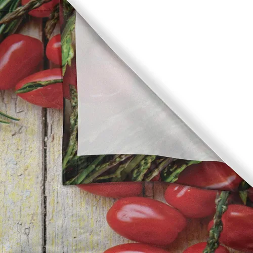 Vista 3 de Ambesonne Cortinas rústicas de cocina, recetas temáticas de verduras para chef, tablones de madera rústica, imagen de arte, cortinas de ventana