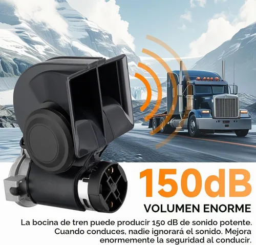 Vista 2 de Bocinas de tren ruidosas bocinas para coche/camión Bocina de aire compacta