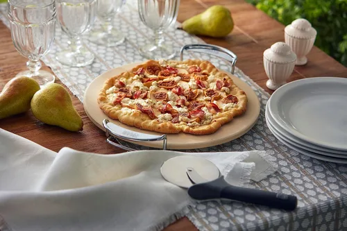 Vista 9 de Weber Sistema de Barbacoa Gourmet Piedra para Pizza con Soporte Portátil, 16.7" de Largo