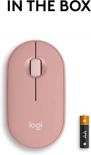 Vista 9 de Logitech Pebble Mouse 2 M350s Ratón Inalámbrico Bluetooth Delgado, Portátil, Ligero, Botón Personalizable, Clics Silenciosos, Easy-Switch para Rosa
