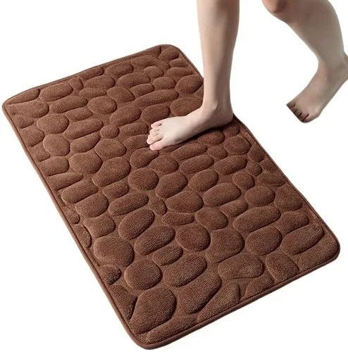Vista 9 de Alfombra antideslizante de Baño con Relieve De Adoquines, Alfombra Antideslizante De Vellón Coral Para Bañera, Suelo De Ducha, Felpudo, Almohadilla