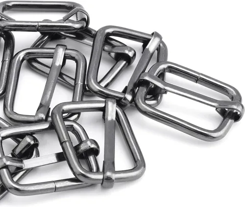 Vista 21 de CooBigo Paquete de 25 hebillas deslizantes ajustables de metal de 1 pulgada, ajustador rectangular Tri-Glide, deslizador de correa de tirantes