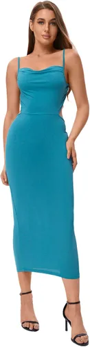 Vista 4 de Verdusa Vestido largo sin mangas para mujer con cuello redondo y nudo anudado