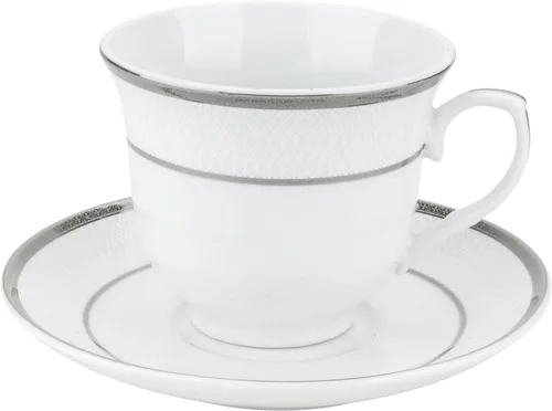 Vista 2 de Servicio de vajilla de porcelana plateada de 24 piezas para 4-Ashley