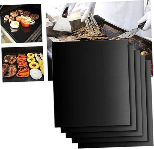 Vista 3 de Juego de 4 piezas para barbacoa Esterillas de barbacoa Estera de barbacoa Estera de barbacoa Estera de parrilla mate antiadherente Hoja de parrilla