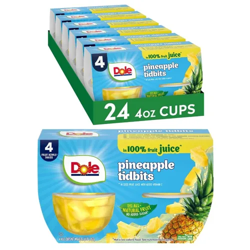 Vista 12 de Dole - Tazones de peras en cubos en jugo 100% de fruta, 4 oz, 24 tazas en total, sin gluten ni lácteos, refrigerios a granel para niños y adultos