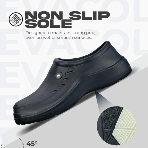 Vista 2 de Zapatos antideslizantes para hombre: zuecos sin cordones, cómodos zapatos de trabajo