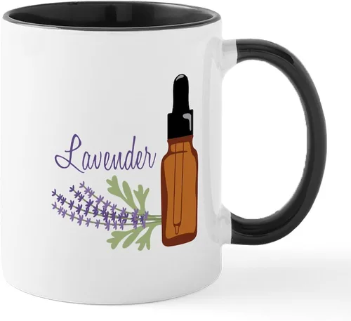 Vista 18 de CafePress Tazas de flores de lavanda 11 oz (11.0 fl oz) Taza de café de cerámica Blanco