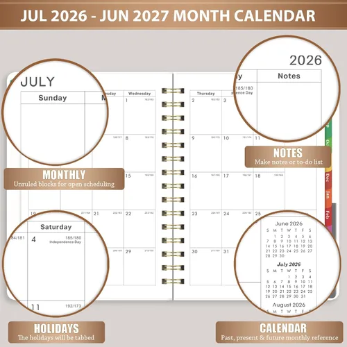 Vista 3 de Agenda 2026-2027, agenda/calendario 2026-2027, julio 2026 - junio 2027