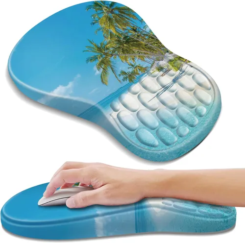 Vista 40 de YIWEI Alfombrilla de mouse ergonómica con soporte para muñeca, alfombrilla de mouse de espuma viscoelástica de gel para teclado de computadora