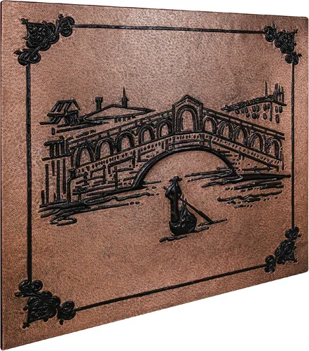 Vista 2 de Kitchen Backsplash, Italian Gondola Landscape Copper Backsplash, Custom Copper Backsplash Panel, Handmade Copper Backsplash Tile, Indoor Outdoor