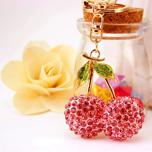 Vista 9 de EXCEART Accesorios Llavero único Llavero de fruta, lindo llavero de bolsa, colgante con dije de cristal para coche, llavero personalizado, pequeño