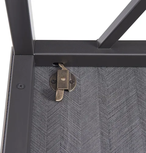 Vista 13 de Leick Home 70002-BLKNK X - Escritorio plegable para computadora, diseño moderno de espiga gris/negro mate