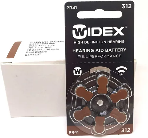Vista 3 de Widex batería para audífonos tamaño 312 (PR41) (10 paquetes = 60 baterías)