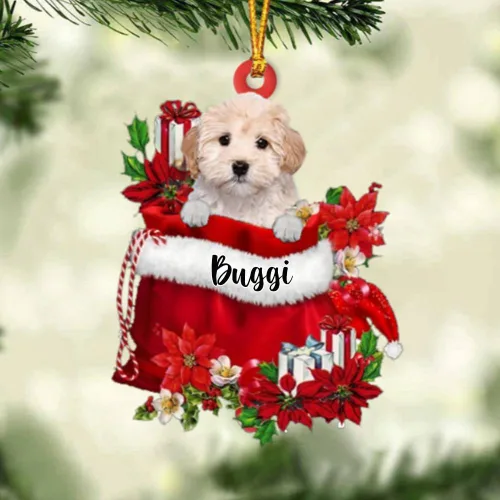Vista 72 de Perro Akita Inu personalizado en bolsa de regalo, adorno de Navidad, nombre personalizado, regalo para amantes de los perros, familia, Navidad
