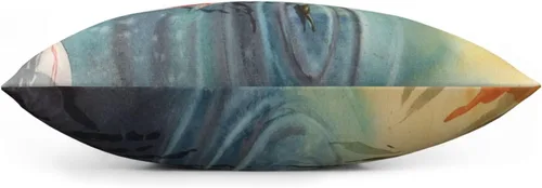 Vista 4 de VARUN Fundas de almohada Koi Fish Water Lily Pond Blanco Rojo Carpa Ripples Funda cuadrada para decoración del hogar, sofá, coche, dormitorio, funda
