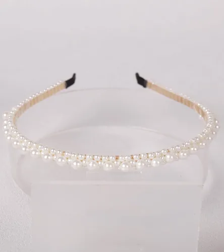 Vista 27 de YARN & INK Cintas para el cabello de mujer con perlas barrocas de terciopelo y lazo de strass, estilo retro vintage hecho a mano, elegante accesorio