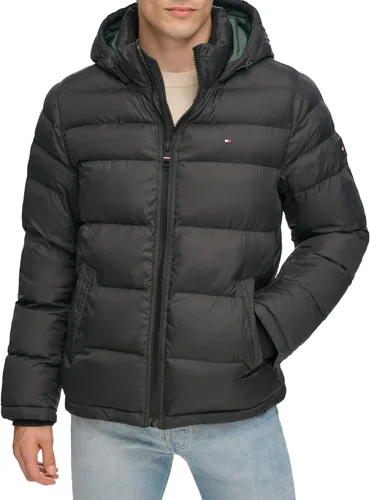 Vista 10 de Tommy Hilfiger - Chaqueta acolchada con capucha de relleno alternativo para hombre (tallas estándar y para personas grandes y altas)
