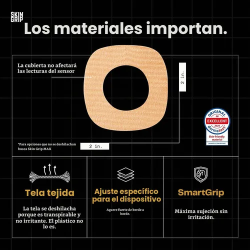 Vista 6 de Skin Grip Parches adhesivos para Dexcom G7 y Stelo CGM con recorte, cubierta impermeable y resistente al sudor para sensor continuo de monitor