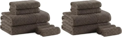 Vista 20 de Madison Park Spa Waffle - Juego de toallas de lujo 100 % algodón, tejido de gofre de textura premium, altamente absorbente, secado rápido, ropa