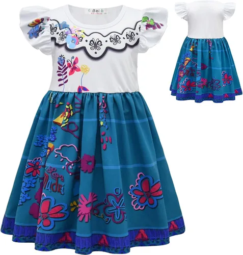 Vista 2 de Choadam Vestido Mirabel para niñas y niños pequeños, vestido de princesa Isabella 2t, 4t, 6t