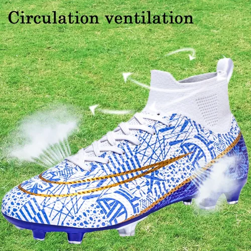 Vista 4 de Zapatos de fútbol para hombre, para exteriores, césped interior, tenis de entrenamiento de fútbol profesional, botas de fútbol atléticas