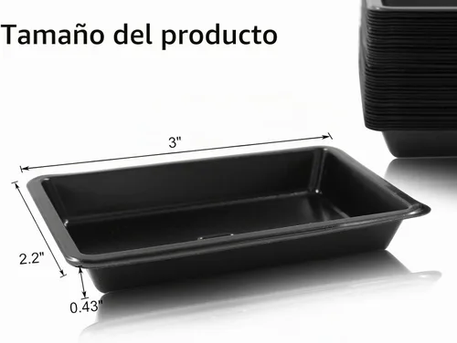 Vista 3 de Hitefu Mini platos de salsa de soja, 40 unidades, rectangulares