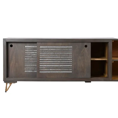 Vista 4 de Mueble de TV DKD Home Decor Metal Marrón Madera de mango 160 x 40 x 50 cm