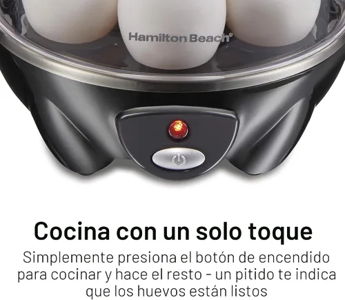 Vista 4 de Hamilton Beach Cocedor de Huevos Eléctrico 3 en 1 para Huevos Duros, Huevos Escalfados, Preparador de Omelets y Vaporizador de Verduras, Capacidad