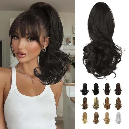 Vista 19 de SOFEIYAN Extensión de Cola de Caballo de 13" Larga y Rizada con Clip en Garra, Extensión de Cabello Sintético de Aspecto Natural para Mujeres