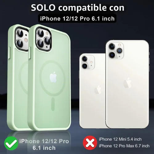 Vista 7 de MOCCA - Funda magnética resistente para iPhone 12 y 12 Pro, compatible con MagSafe, funda con protección contra caídas de grado militar, delgada