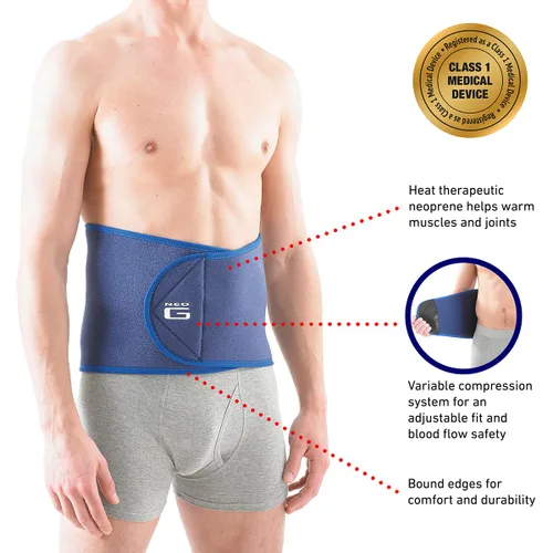 Vista 2 de Neo-G Rodillera de cintura/espalda - Soporte para espasmos musculares, tensiones, artritis, recuperación de lesiones, rehabilitación - Correas