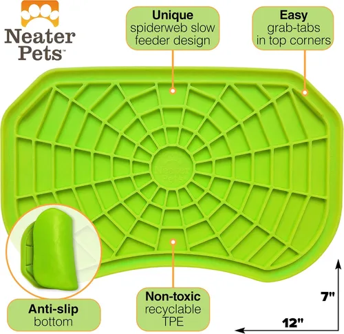Vista 5 de Neater Pets Neat-LIK - Tapete para lamer perros, gatos, cachorros, reduce la ansiedad y el aburrimiento, alimentador lento de mantequilla de maní